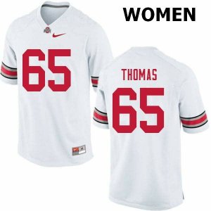 Women's Ohio State Buckeyes #65 Phillip Thomas White Nike NCAA College Football Jersey Wholesale JML5344OL